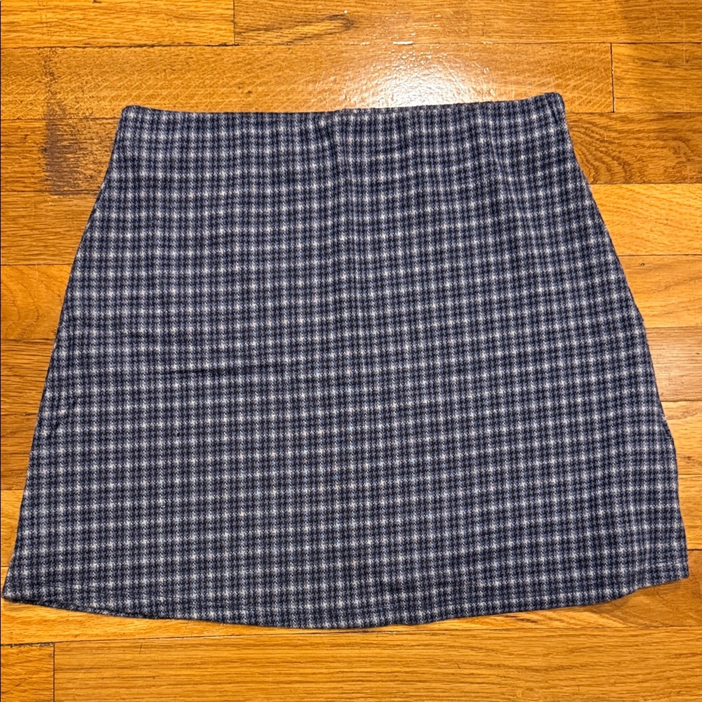 Classic Navy and White Plaid Women's Skirt